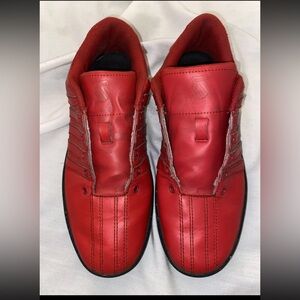 Red K Swiss Shoes With Speckled Bottom Size 8 Missing Laces